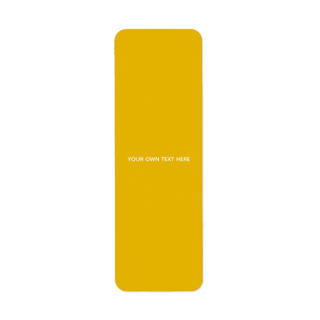 Create Your Own Yellow Custom Design Return Address Label (Front)