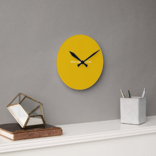 Create Your Own Yellow Custom Design Round Clock