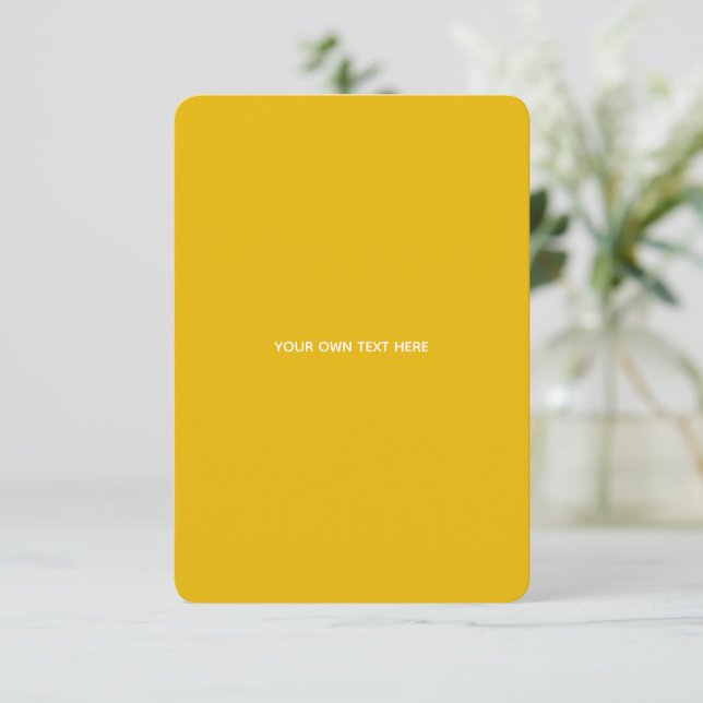 Create Your Own Yellow Custom Design RSVP Card (Standing Front)