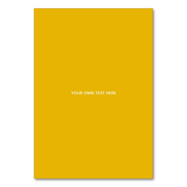 Create Your Own Yellow Custom Design Table Number (Front)