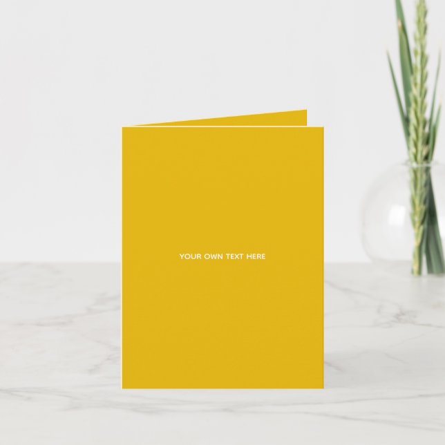 Create Your Own Yellow Custom Design Thank You Card (Front)