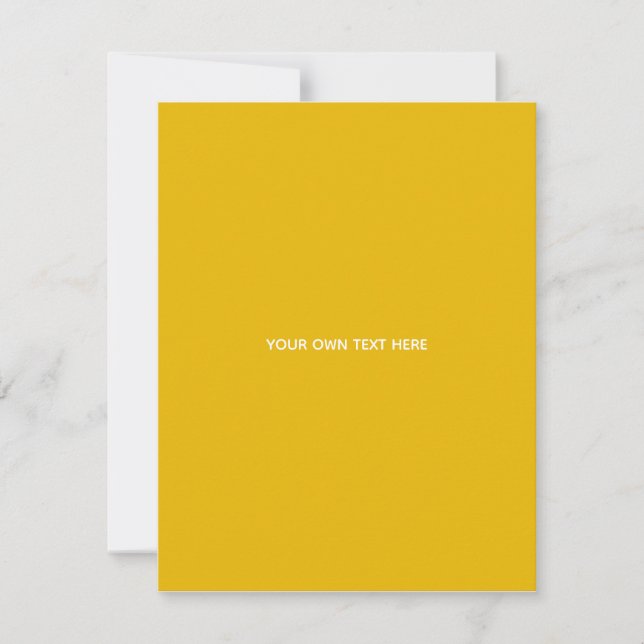 Create Your Own Yellow Custom Design Thank You Card (Front)