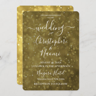 Create Your Own Yellow Gold Lights Invitation
