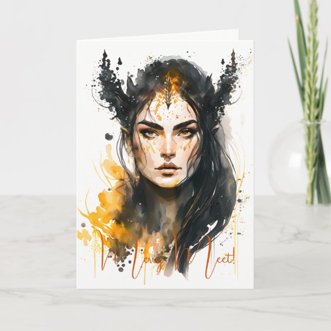 Create Your Own Yellow Witch Card (Front)