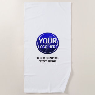 Create your owner's custom logo/editable template  beach towel