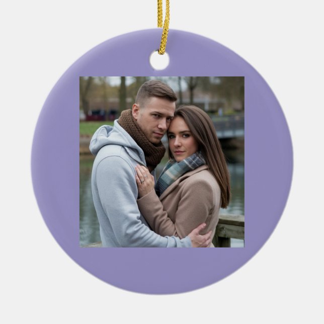 Create Your Perfect Couple Image Personalised Art Ceramic Ornament (Front)