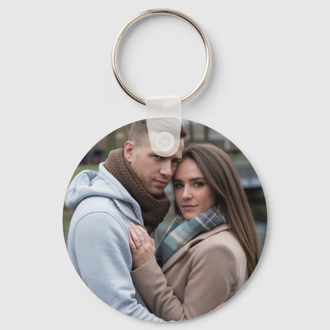 Create Your Perfect Couple Image Personalised Art Key Ring (Front)
