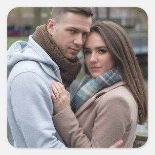 Create Your Perfect Couple Image Personalised Art Square Sticker