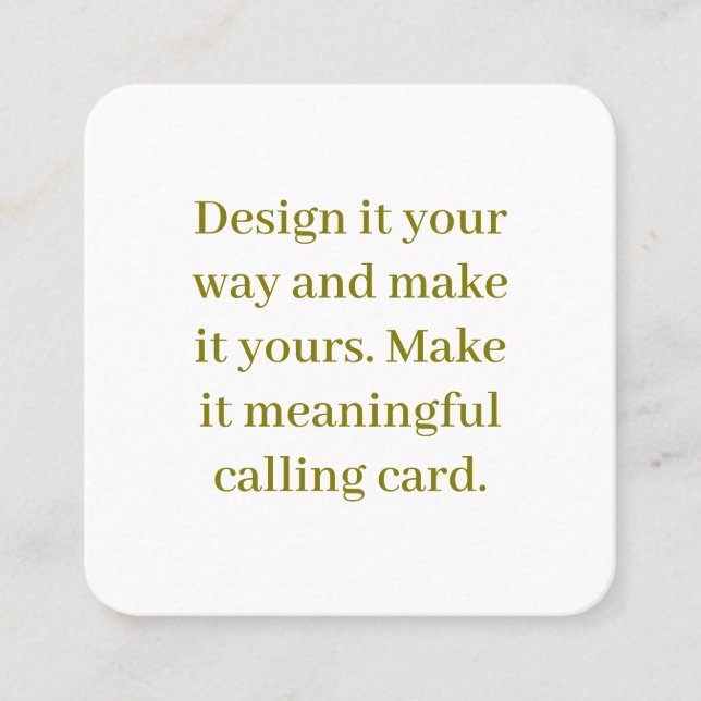 Create Your Personalise 2.5" x 2.5" Rounded Calling Card (Front)