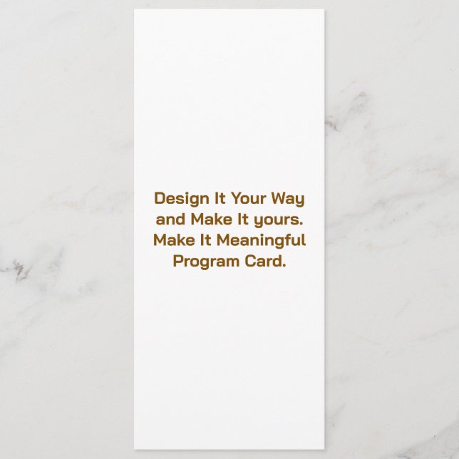 Create Your Personalise 4" x 9.25" Program Card (Front)
