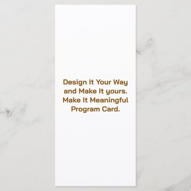 Create Your Personalise 4" x 9" Program Card (Front)