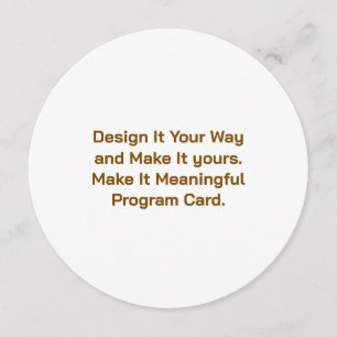 Create Your Personalise 5.25" x 5.25" Program Card