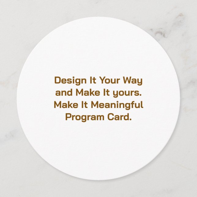 Create Your Personalise 5.25" x 5.25" Program Card (Front)