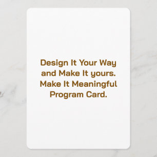 Create Your Personalise 5.5" x 7.5" Program Card