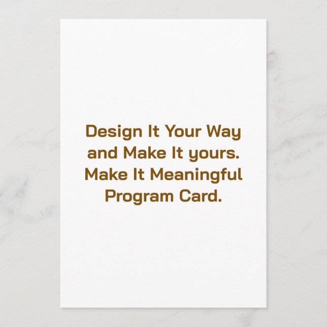 Create Your Personalise 5" x 7" Program Card (Front)