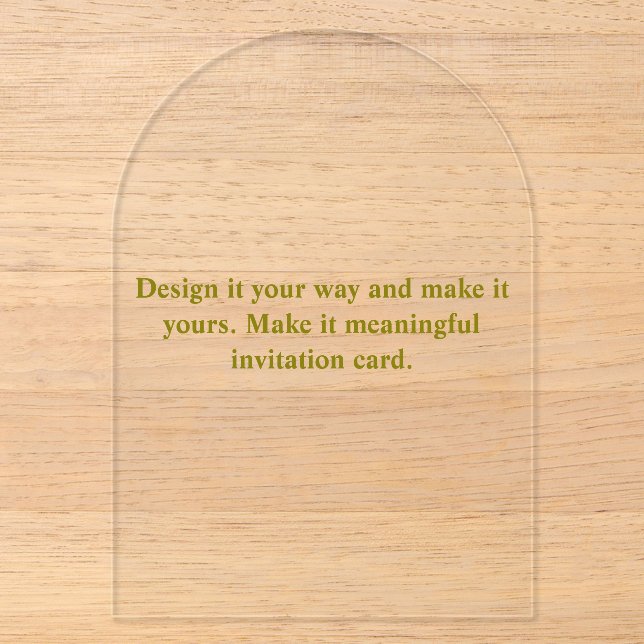 Create Your Personalise Arch 5" x 7" Clear  Acrylic Invitations (Front)