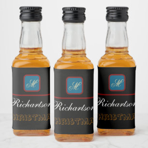 create your personalise simple christmas  liquor bottle label