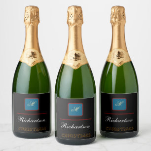 create your personalise simple christmas sparkling wine label
