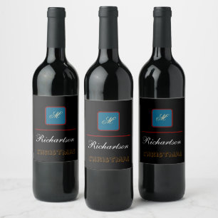 create your personalise simple christmas wine label