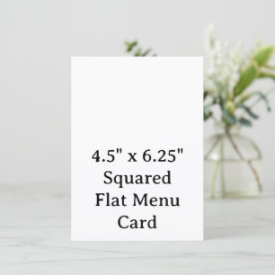 Create Your Personalised 4.5" x 6.25" Squared Flat Menu