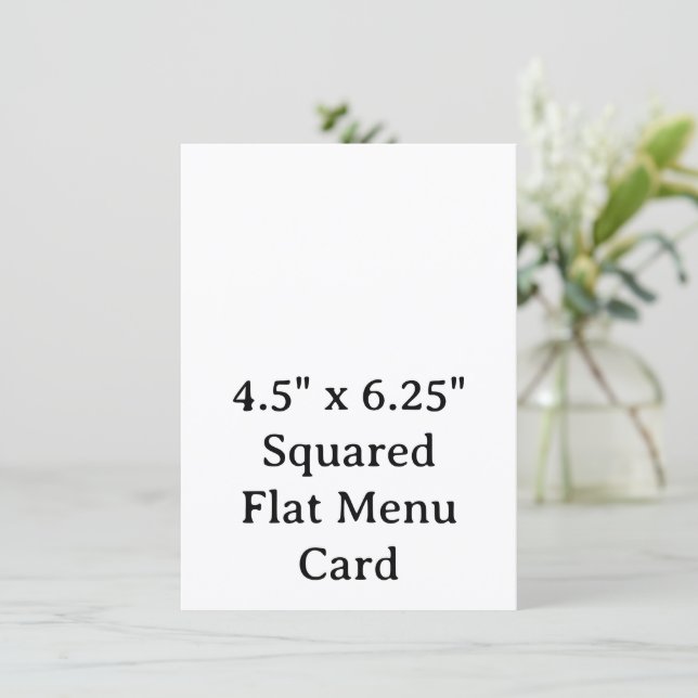 Create Your Personalised 4.5" x 6.25" Squared Flat Menu (Standing Front)