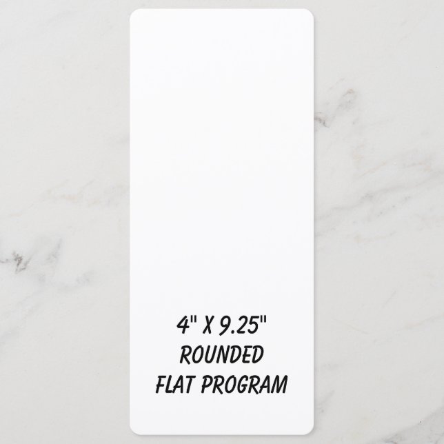 Create Your Personalised 4" x 9.25" Rounded Flat Program (Front)