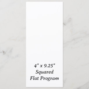 Create Your Personalised 4" x 9.25" Squared Flat Program