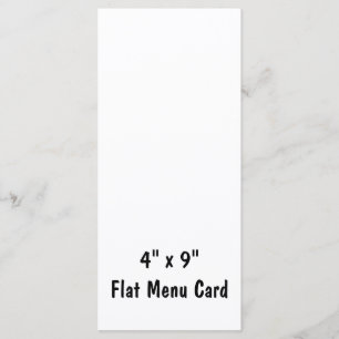 Create Your Personalised 4" x 9" Flat Menu