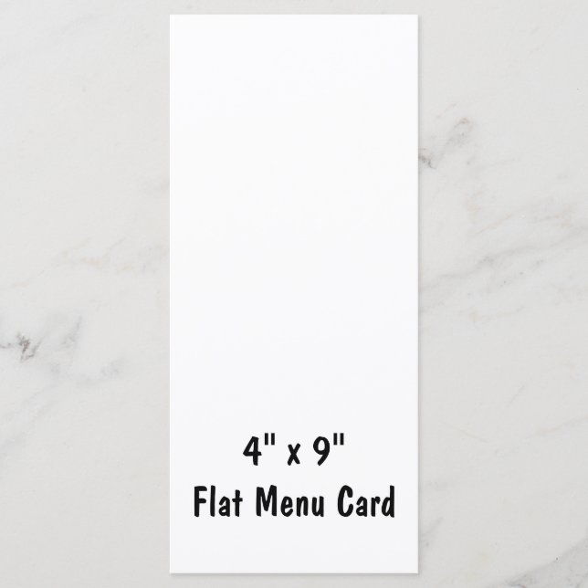 Create Your Personalised 4" x 9" Flat Menu (Front)