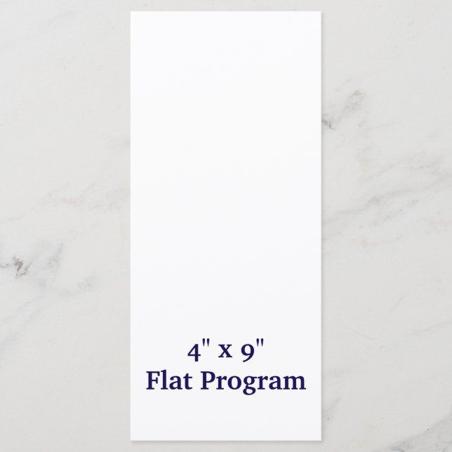 Create Your Personalised 4" x 9" Flat Program (Front)