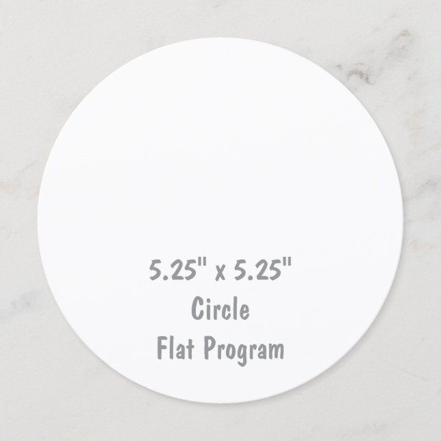 Create Your Personalised 5.25"x5.25" Circle Flat Program (Front)