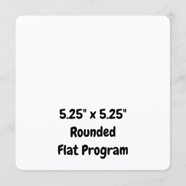 Create Your Personalised 5.25"x5.25" Rounded Flat Program (Front)
