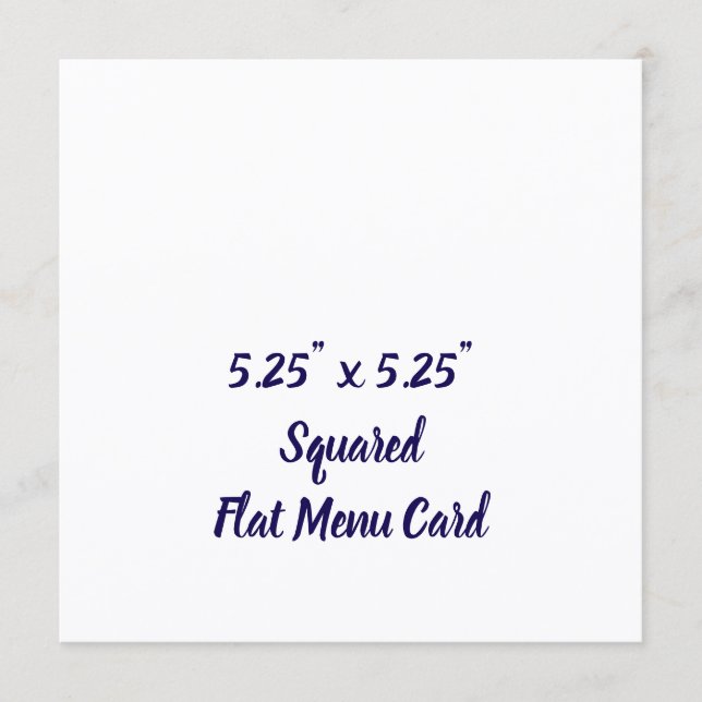 Create Your Personalised 5.25"x5.25" Squared Flat Menu (Front)