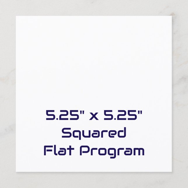Create Your Personalised 5.25"x5.25" Squared Flat Program (Front)