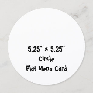 Create Your Personalised 5.25" x 5.25" Circle Flat Menu