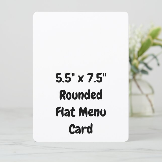 Create Your Personalised 5.5" x 7.5" Rounded Flat Menu (Standing Front)