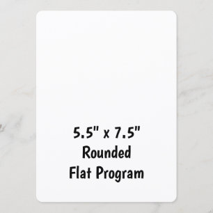 Create Your Personalised 5.5" x 7.5" Rounded Flat Program