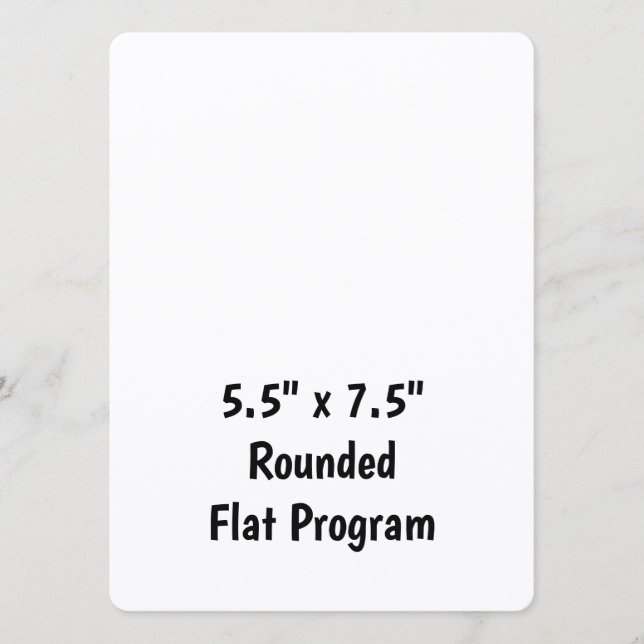 Create Your Personalised 5.5" x 7.5" Rounded Flat Program (Front)