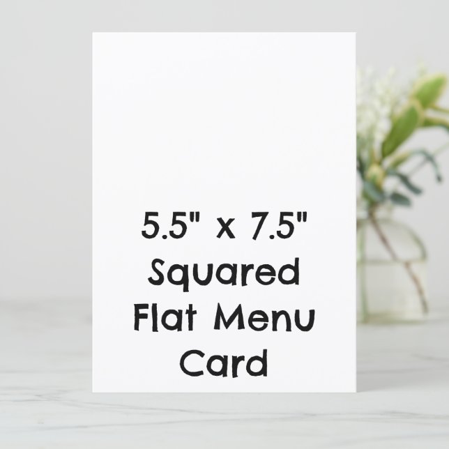 Create Your Personalised 5.5" x 7.5" Squared Flat Menu (Standing Front)