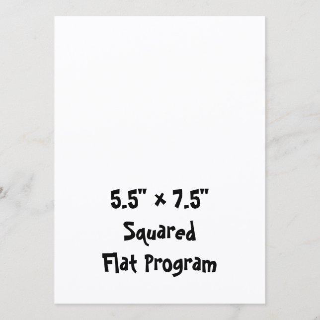 Create Your Personalised 5.5" x 7.5" Squared Flat Program (Front)