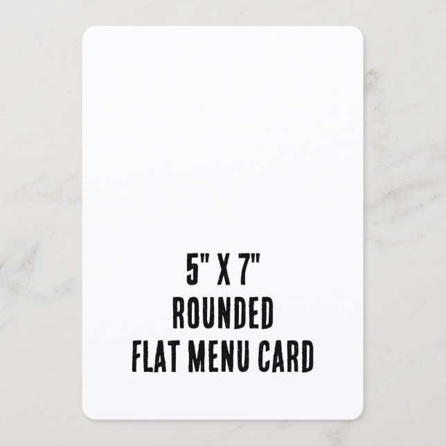 Create Your Personalised 5" x 7" Rounded Flat Menu (Front)