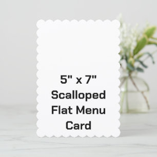 Create Your Personalised 5" x 7" Scalloped Flat Menu