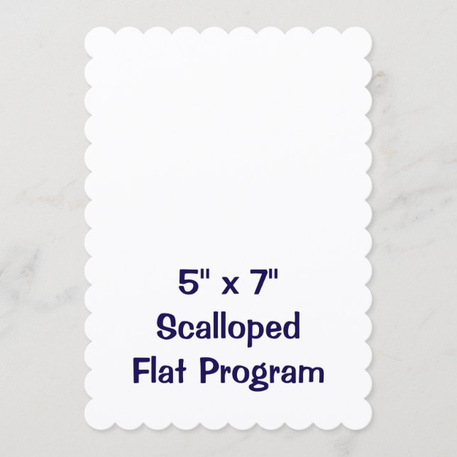 Create Your Personalised 5" x 7" Scalloped Flat Program (Front)