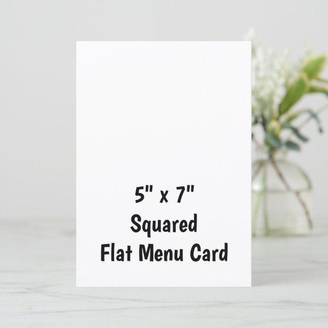 Create Your Personalised 5" x 7" Squared Flat Menu (Standing Front)