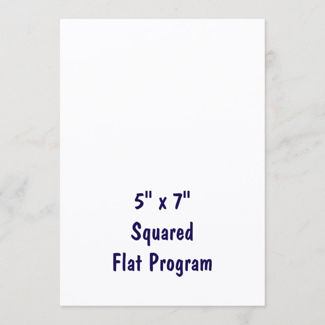 Create Your Personalised 5" x 7" Squared Flat Program (Front)