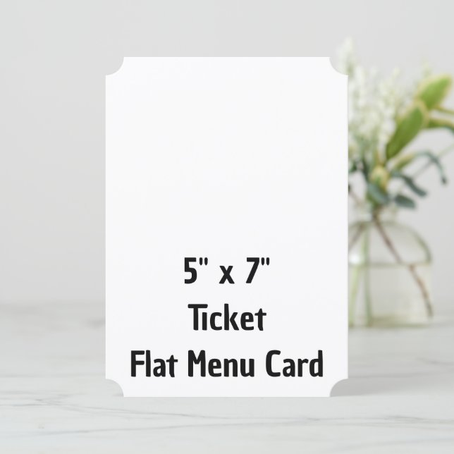 Create Your Personalised 5" x 7" Ticket Flat Menu (Standing Front)