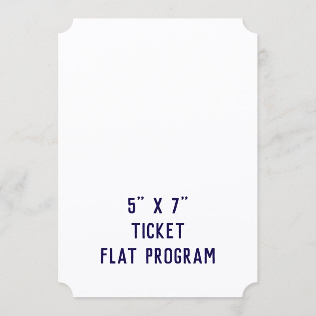 Create Your Personalised 5" x 7" Ticket Flat Program (Front)