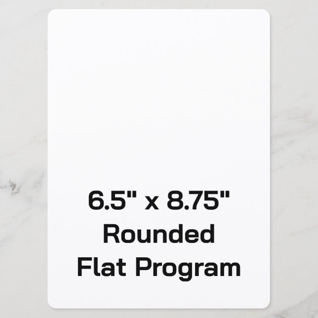 Create Your Personalised 6.5" x 8.75" Rounded Flat Program (Front)