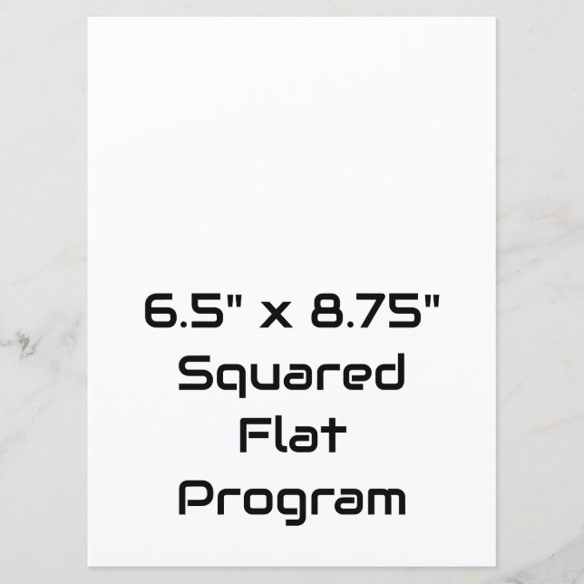 Create Your Personalised 6.5" x 8.75" Squared Flat Program (Front)