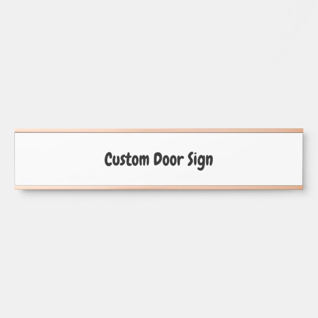 Create Your Personalised Long Rose Gold Door Sign (Front)